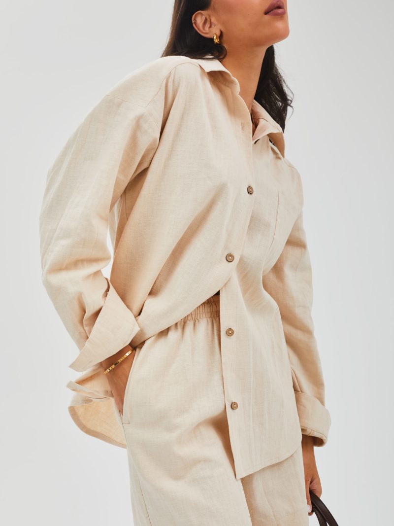 Рубашка женская из крапивы молочная